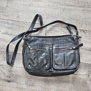 Tignanello Stylish Black Leather Men's Bag